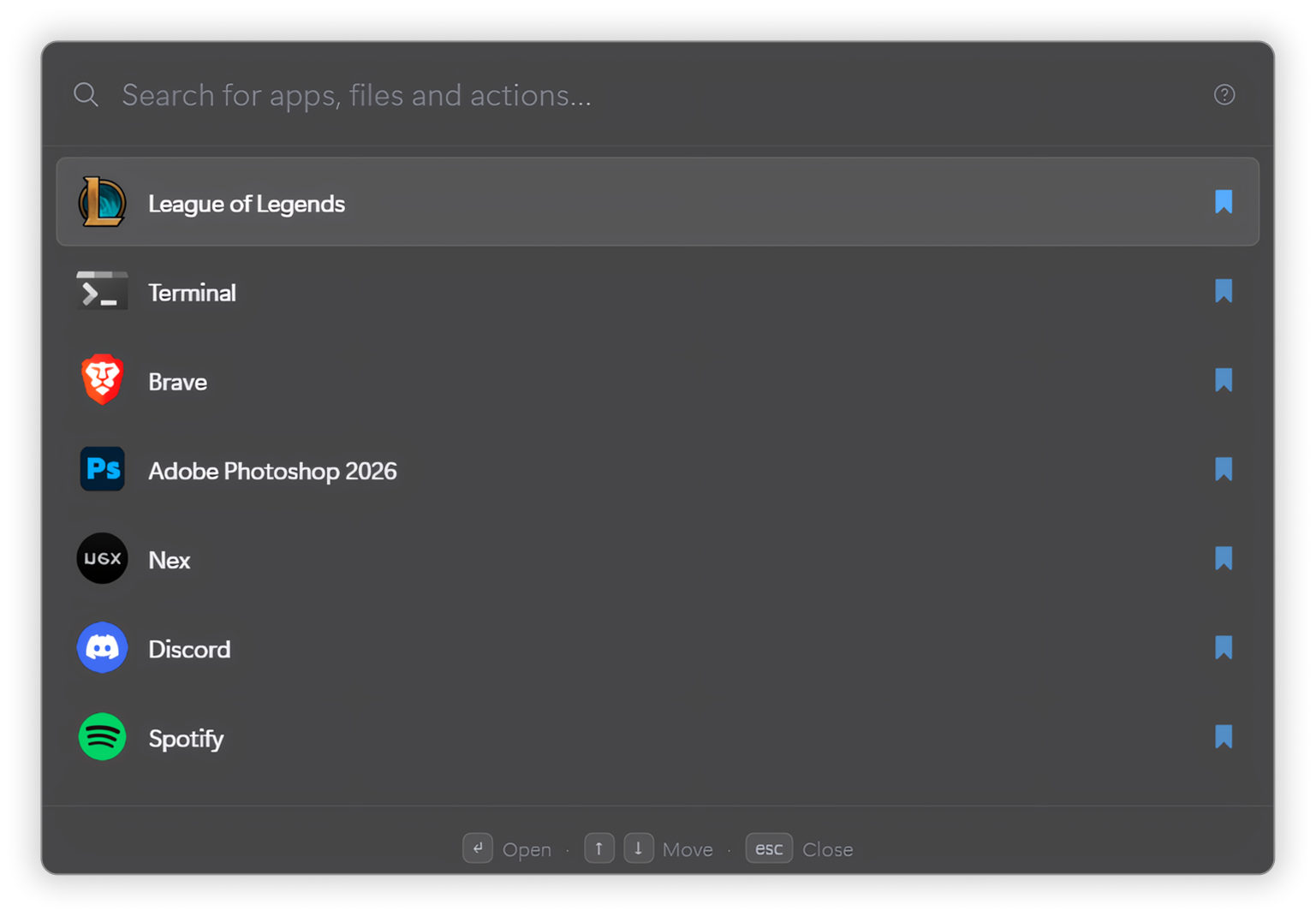 Nex launcher interface